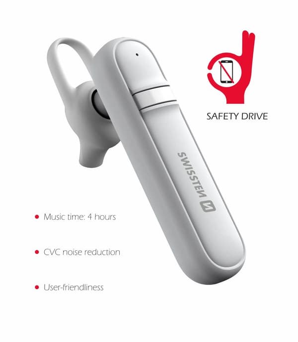 Kuulokkeet Swissten Caller Bluetooth-kuulokkeet - valkoinen