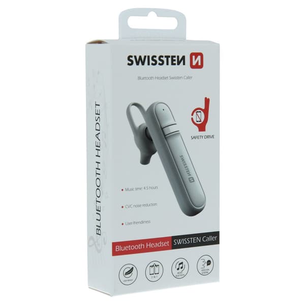 Kuulokkeet Swissten Caller Bluetooth-kuulokkeet - valkoinen