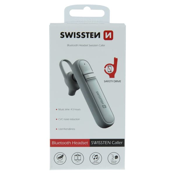Kuulokkeet Swissten Caller Bluetooth-kuulokkeet - valkoinen