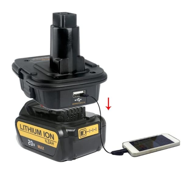 Dewalt DCB201 Adapter för Dewalt och Milwaukee 18V Batterier (DM18D) Svart