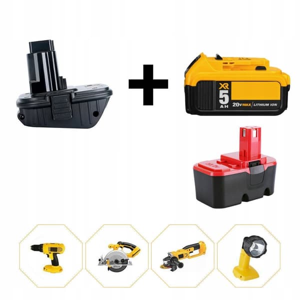 Dewalt DC9096 Adapter til Dewalt Batteri (DCA1820) Sort