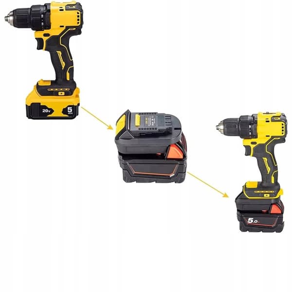 Milwaukee 18V till Dewalt 18V batteriadapter/omvandlare (MIL18DL)