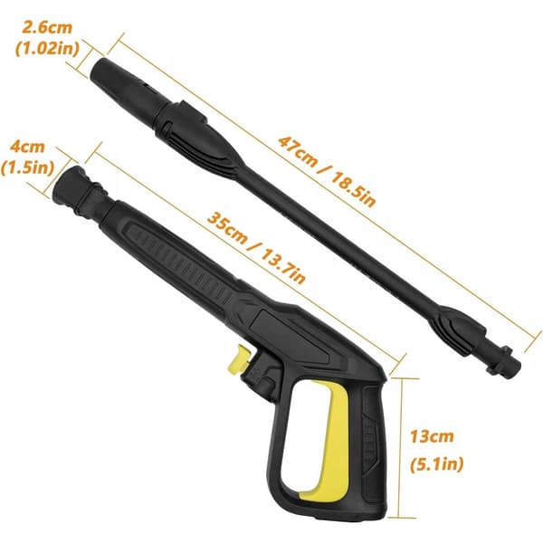 Rosfix-sprøjtepistol til Kärcher K2-K7 (Click Connect-enhed) med lanse og Vario-dyse + roterende dyse 040 1+3 til rengøring af kloakker