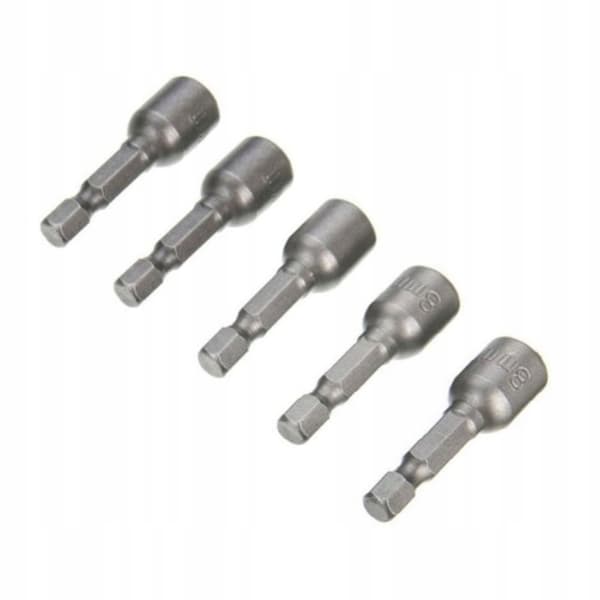 Sæt med magnetiske toppe 8 mm, 1/4" til skruetrækker