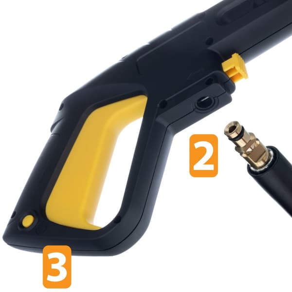 Sprøjtepistol til Kärcher K2-K7 med PZWKC-udluftning (Click Connect-enhed) med lanse og Vario-dyse