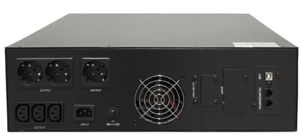 RTS-LI-3k0-3U-LCD-4x9: UPS rack19""/tårn ren sinusbølge, linjeinteraktiv, 230Vac 3000VA/2400W ...
