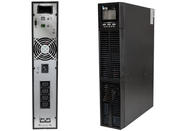 RTS11-ON-1k0-2U-D4-2x9-I4: UPS ONLINE Rack/tårn 230V 1000VA/900W 19""/2U/290mm 2x12V/9ah 4xIEC C13