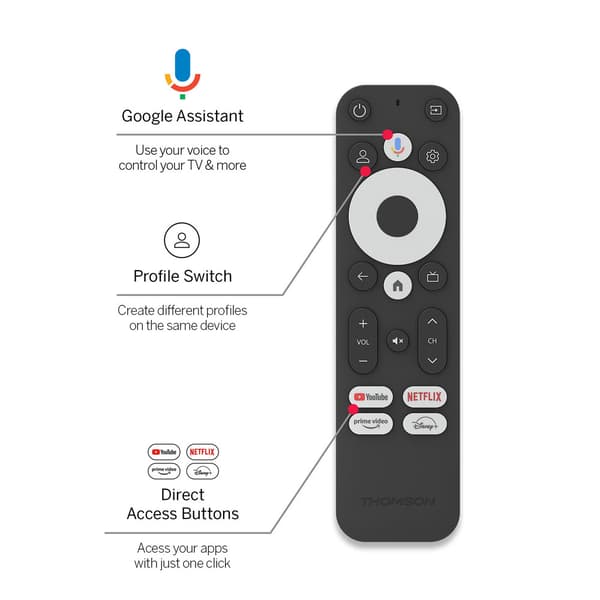 Thomson Streaming Stick 140 - 4K UHD - 60 fps - Google TV - Dolby Atmos