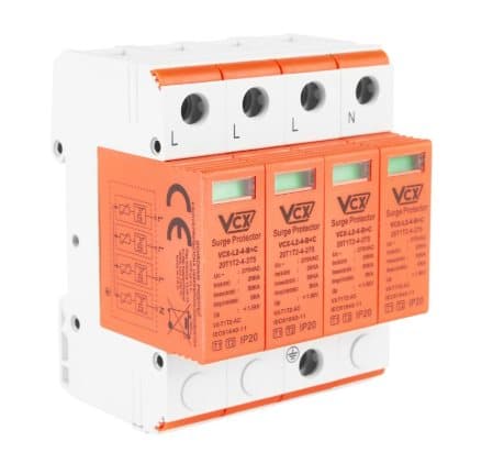 Ylijännitesuoja B+C 4P L2-B+C (T1+T2) 5kA AC