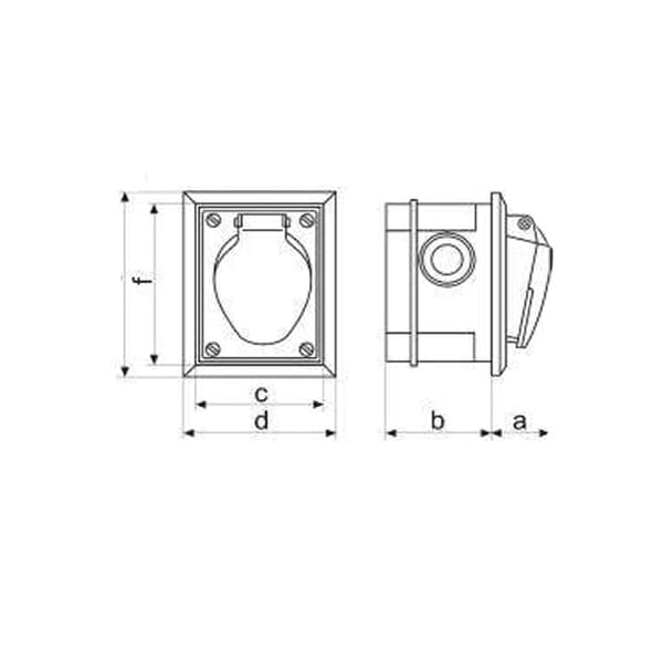 Vinklet fatning p/t 16A 4P IP44