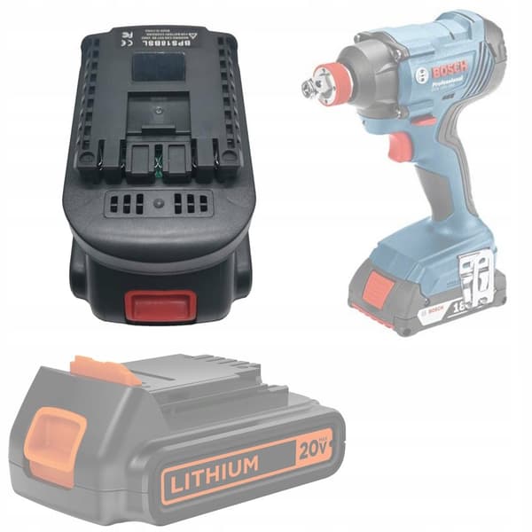 Black&Decker / Stanley 18V batteriadapter / konverter til Bosch 18V (BPS18BSL)