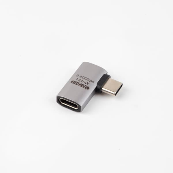 MicroConnect USB4 Gen 3x2 USB-C vinklet adapter, 40 Gbps, 240W, USB4-CCFA-240W