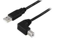 MicroConnect USB-A 2.0 till USB-B 10m vinklad höghastighets-MM-kabel, USBAB2ANGLE10