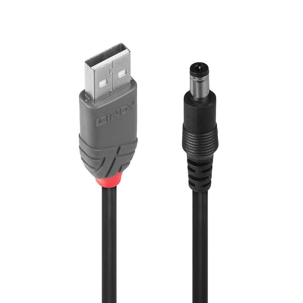 Lindy USB 2.0 Typ A till DC-kabel 5,5 mm 1,5 m, 70268