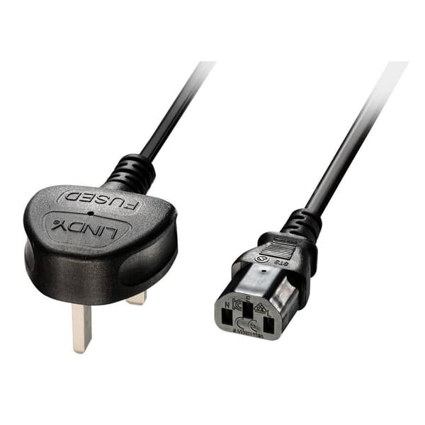 Lindy strømkabel UK til IEC C13 2m S-6AUTP-0025O, 30433