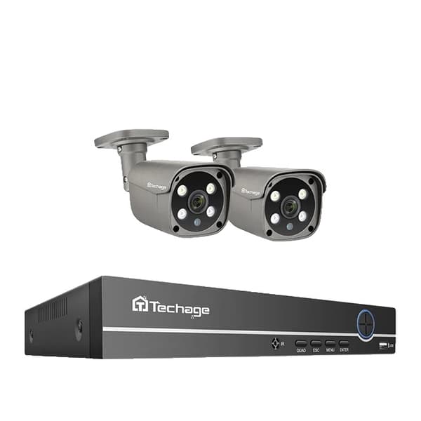 Valvontakamerajärjestelmä, kaksisuuntainen ääni, tekoäly IP-kamera, , 3T, 8CH NVR and 2 Camera