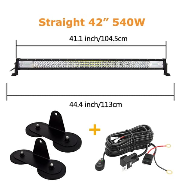 LED-ljusramp, 7D-teknik, magnetisk monteringsfäste, 42 tum 540 watt tråd