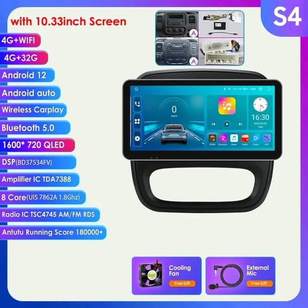 Bil Multimedia Afspiller, GPS Navigation, Carplay Integration, 1033 S4 A