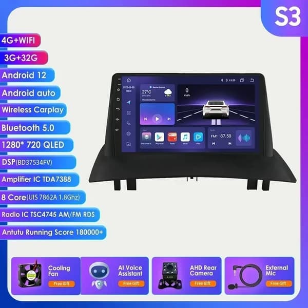 Bilradio, DSP AI-teknologi, Carplay-kompatibilitet, S3 AI AHDC6