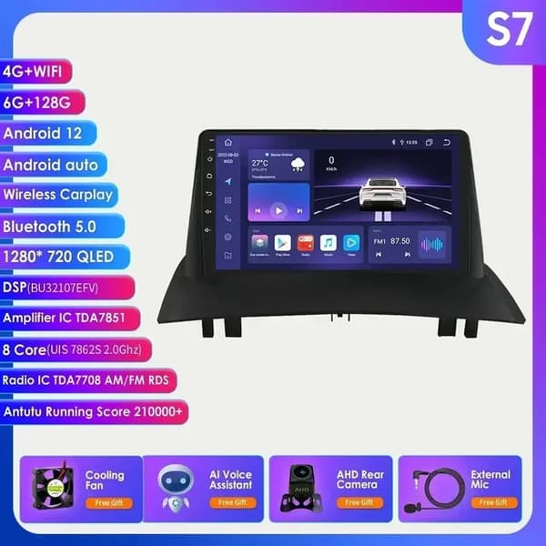Bilradio, DSP AI-teknologi, Carplay-kompatibilitet, S7 AI AHDCAMERA2