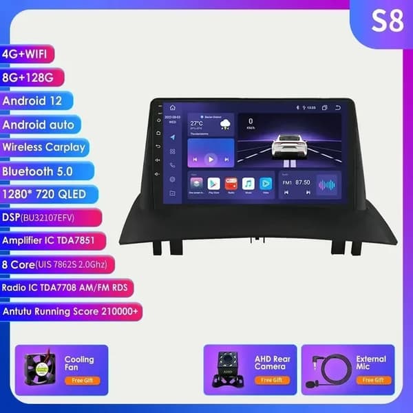 Bilradio, DSP AI-teknologi, Carplay-kompatibilitet, S8 AHDC6