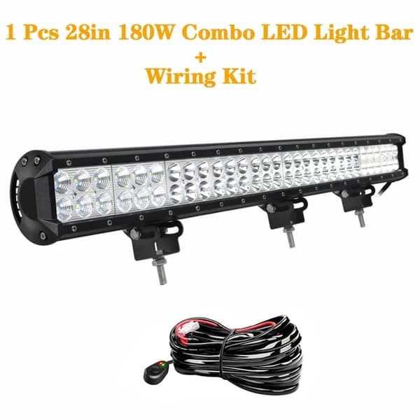 LED lysbjælke, Offroad SUV ATV, Forskellige Størrelser, 1x180w med ledningskit