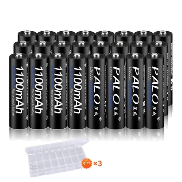 Genopladeligt AAA-batteri, 1100mAh kapacitet, Ni-MH kemi, 1,2V, 24 stk AAA