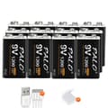 Miniatyrbillede 1 af 2: Genopladeligt 9V batteri, 1200mAh kapacitet, USB-opladningsport, 9V, 12 stk