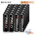 Miniatyrbillede 2 af 2: Genopladelige AA-batterier, 100% originale, 3000mAh kapacitet, forudopladede., 12V, 24 stk AA-batteri