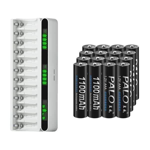 Batterioplader, LCD-skærm, Hurtigopladning, 16AAA 1 Oplader