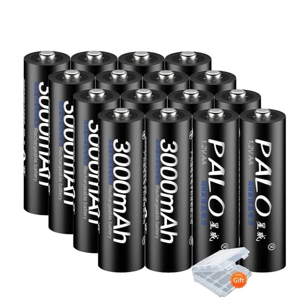 Batterioplader, LCD-skærm, Hurtigopladning, 16PCS AA
