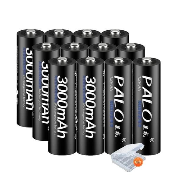 Batterioplader, LCD-skærm, Hurtigopladning, 12PCS AA