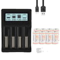 Miniatyrbillede 1 af 2: Genopladeligt CR123A Batteri, 37V Kapacitet, LCD Oplader Kompatibilitet, 8batteri-oplader