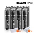 Miniatyrbillede 2 af 2: Genopladelige AA-batterier, 3400mWh kapacitet, lithium-ion teknologi, 12AA, 1,5V