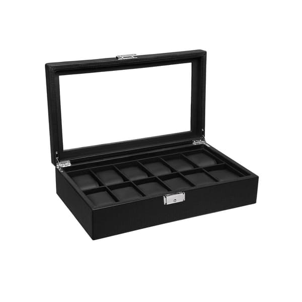 Klockbox för 12 klockor Svart