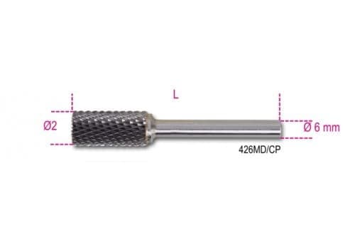 ROTERENDE BETA-HARBIDFIL, CYLINDER 12 x 25 mm, 6 mm SKAFT 426MD/CP12