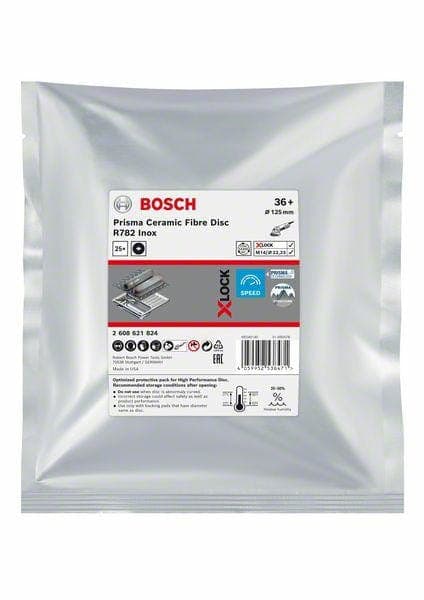 BOSCH FIBRA DISC X-LOCK INOX 125 gr. 36 R782 /25 stk.