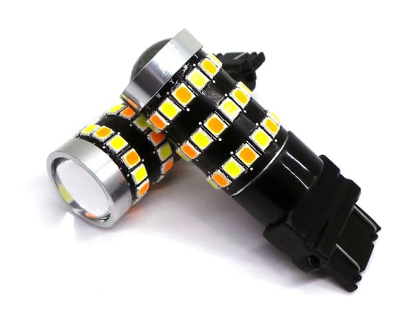 2 st LED-lampa 3157 12V CANBUS vit-orange, tvåfärgad | CDON