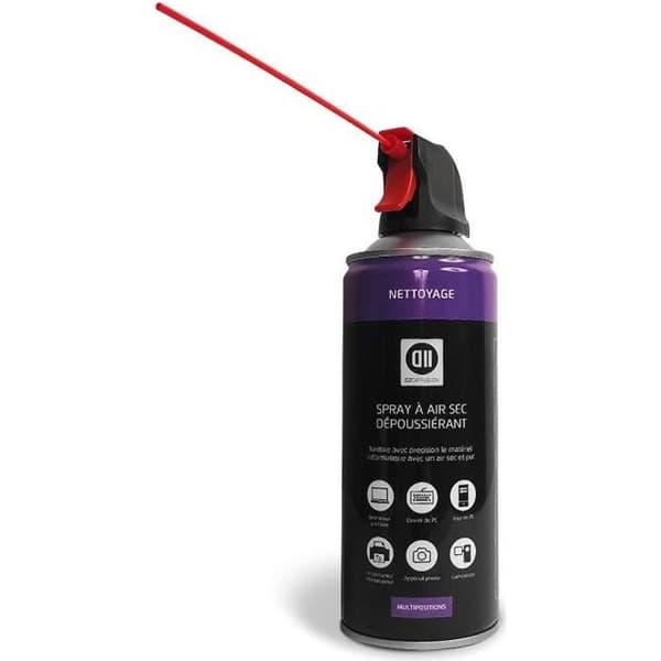 Dépoussiérant - D2 Diffusion - Spray med torr luft - 520 ml brutto - 200 ml netto - Multipositioner