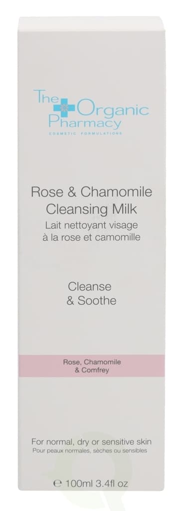 The Organic Pharmacy Rose & Chamomile Cleansing Milk 100 ml For Sensitive Skin/Normal To Dry Skin