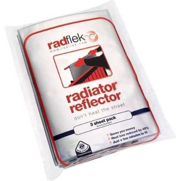 Radflek värmereflektor med 3 Radstik ark + 2 Radstik Radiator självhäftande remsor - Radflek 3-pack