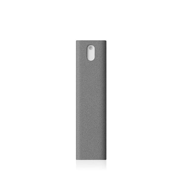 AM Mist näytönpuhdistusaine 10,5 ml, jossa on uudelleentäytettävä suihke ja mikrokuituhylsy - harmaa