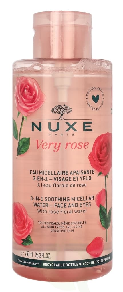 Nuxe Very Rose 3-i-1 beroligende micellarvann 750 ml