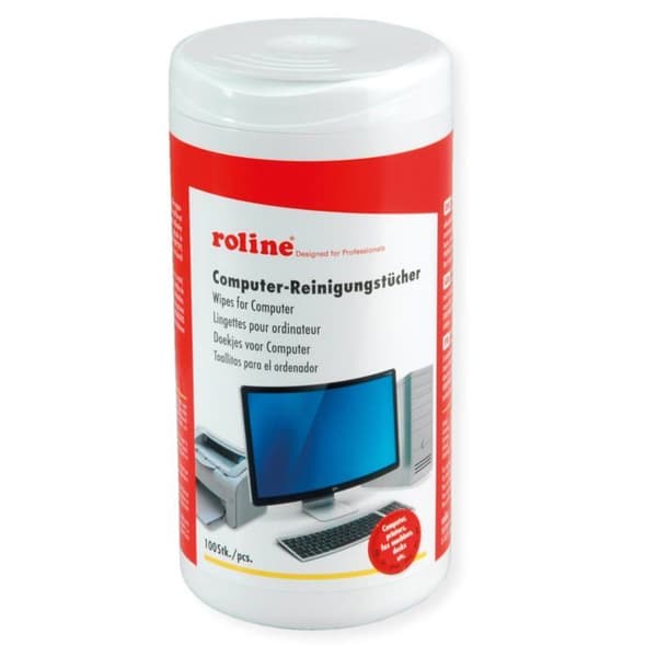 Datorrengöring - datorunderhåll Roline - 19044100 - Universal rengöringsservetter, 100 st.