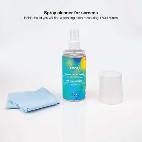 Tooq - TQSC0016 - Sprayskärmsrengöringssats med mikrofiberduk
