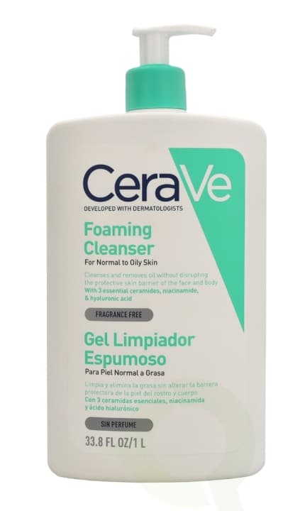 Cerave Foaming Cleanser w/Pump 1000 ml For Normal To Oily Skin