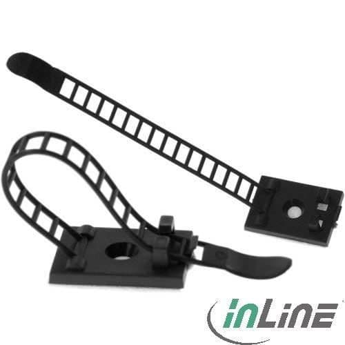 Buntband med självhäftande fäste - 64 mm - 10 stycken - Svart