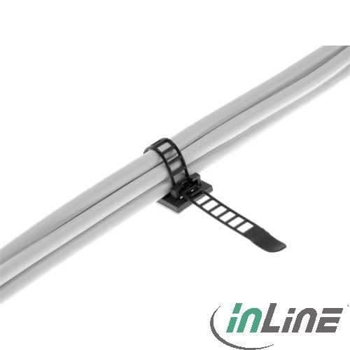 Buntband med självhäftande fäste - 64 mm - 10 stycken - Svart