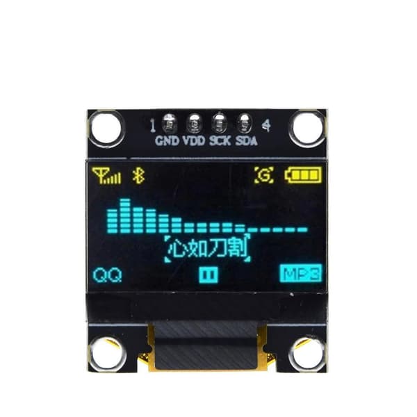 Blå / Gul OLED Skärm / Display / Displaymodul 0.96" 4 pins 128X64