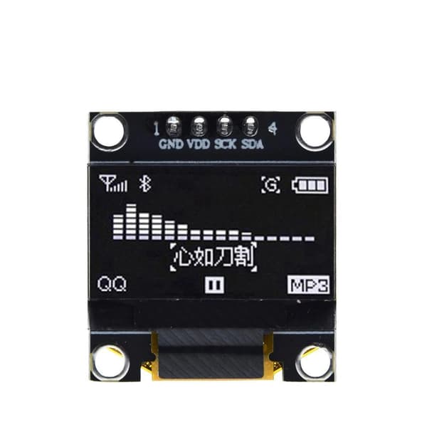 Vit OLED Skärm / Display / Displaymodul 0.96" 4 pins 128X64